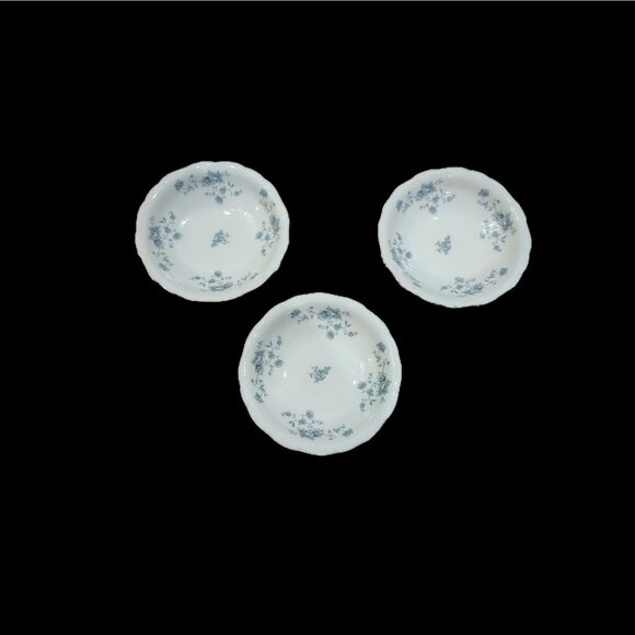 Johann Haviland Bavaria Germany Blue Garland Berry Bowl Silver Edge Vintage Lot3 - Picture 2 of 10